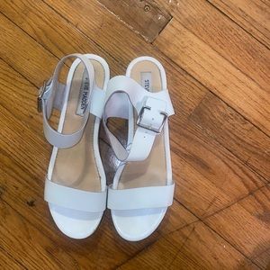 White Steve Madden Platform Sandals